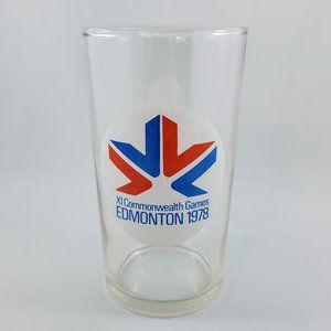 Edmonton XI Commonwealth 1978 Games Drinking Glass Clear Alberta Canada Sports